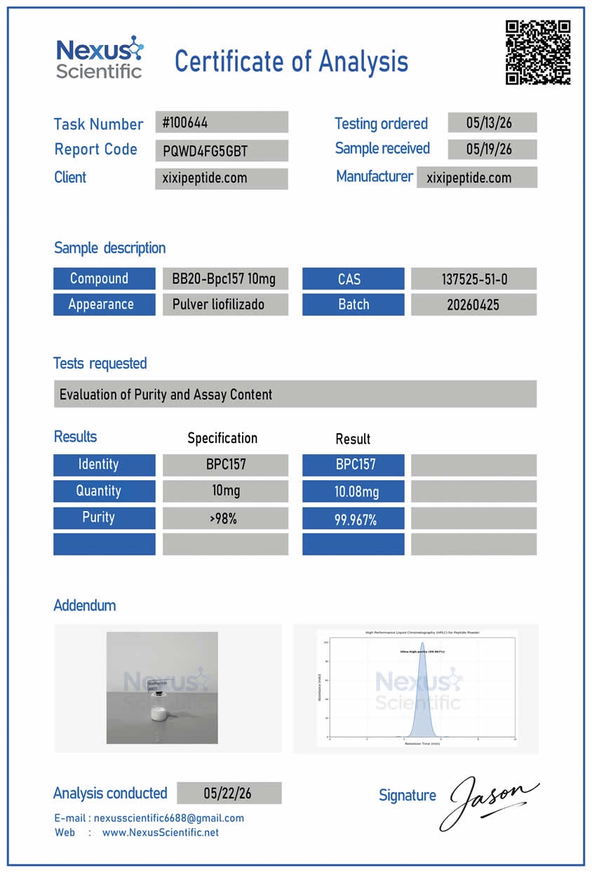 Certificate of Analysis example 07