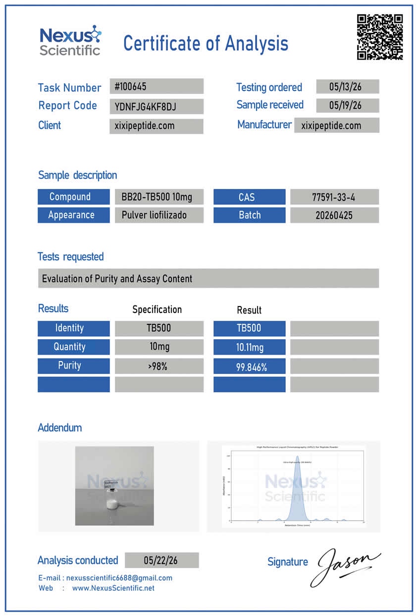 Certificate of Analysis example 08